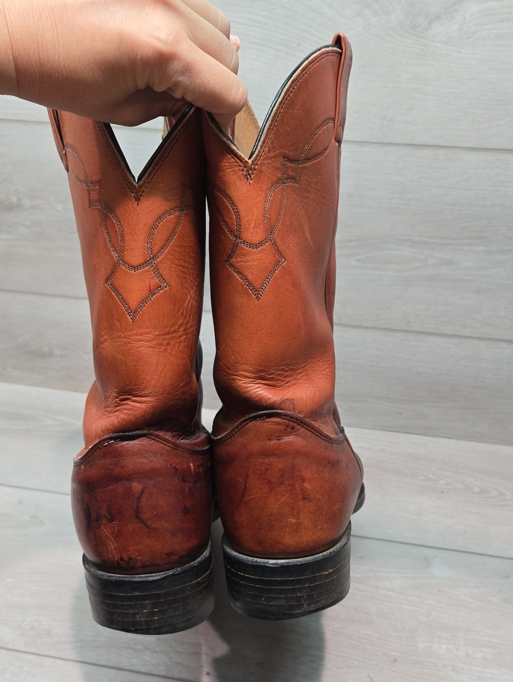 Nocona Classic Men's Brown Leather Cowboy Boots Shoes Sz 11 - Picture 7 of 13